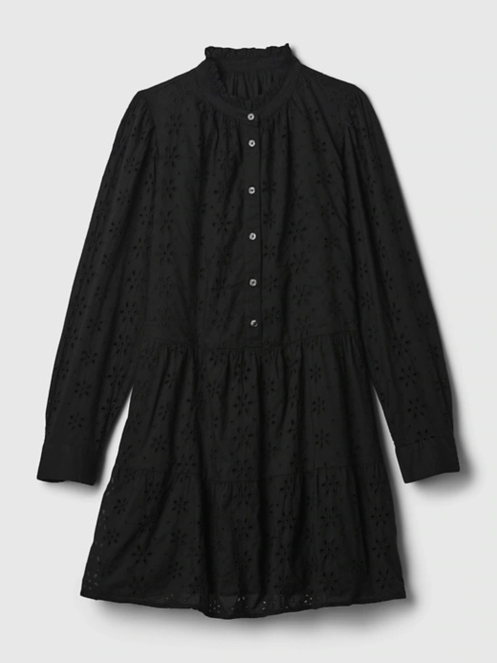 Gap Eyelet Tiered Mini Shirtdress S